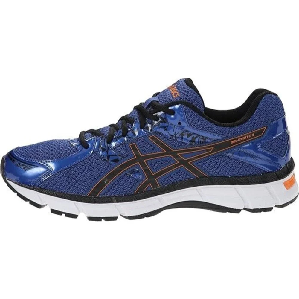 Asics Gel Excite 3 Mens Running Sneaker Blue/Black/Orange Size 13 NEW IN BOX - Picture 2 of 5